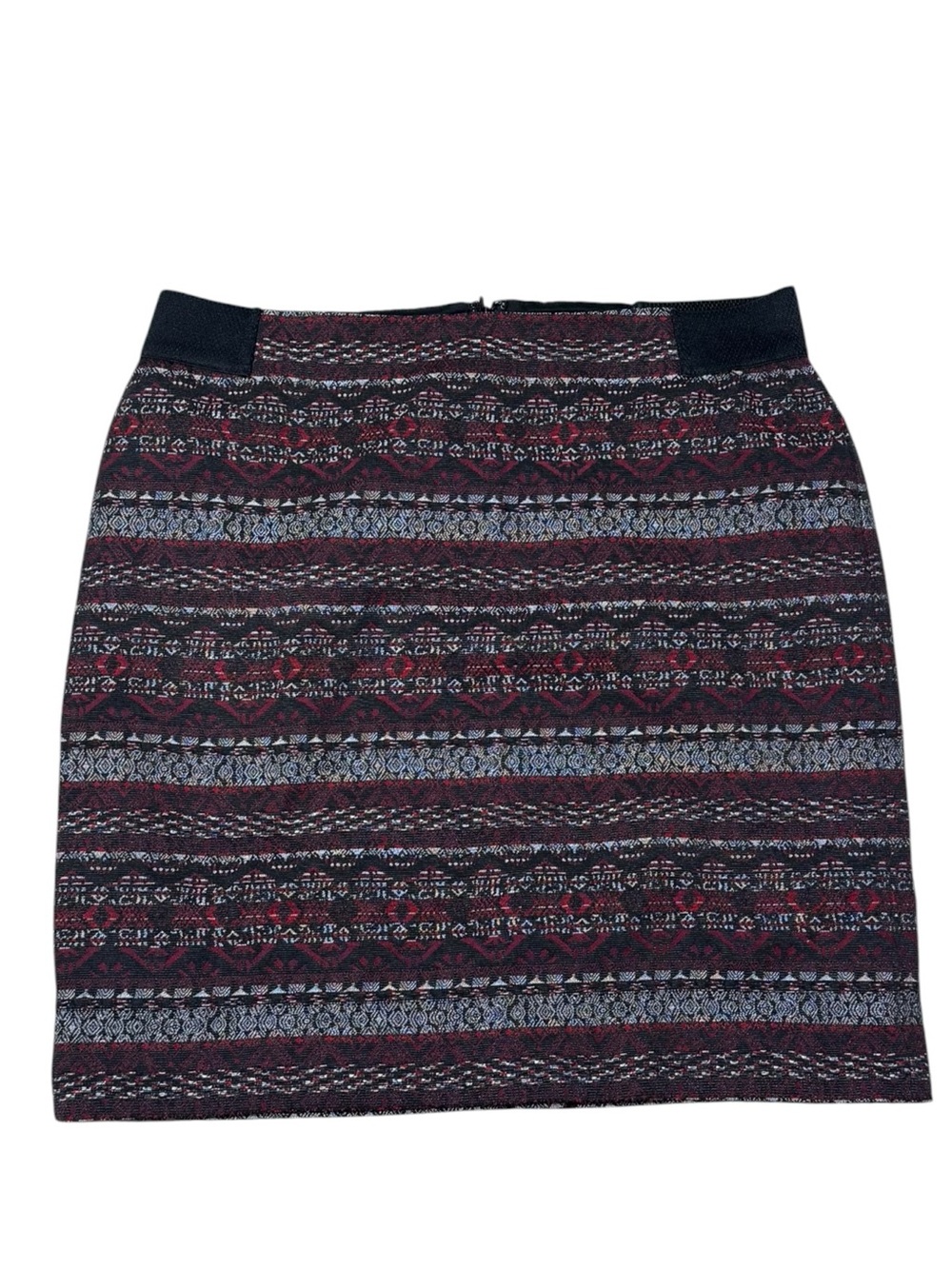 J JILL Tapestry Jacquard Pencil Skirt MP Black/Burgundy $79 Retail NWOT - Picture 2 of 13